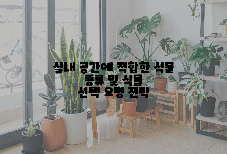 실내 공간에 적합한 식물 종류 및 식물 선택 요령 전략