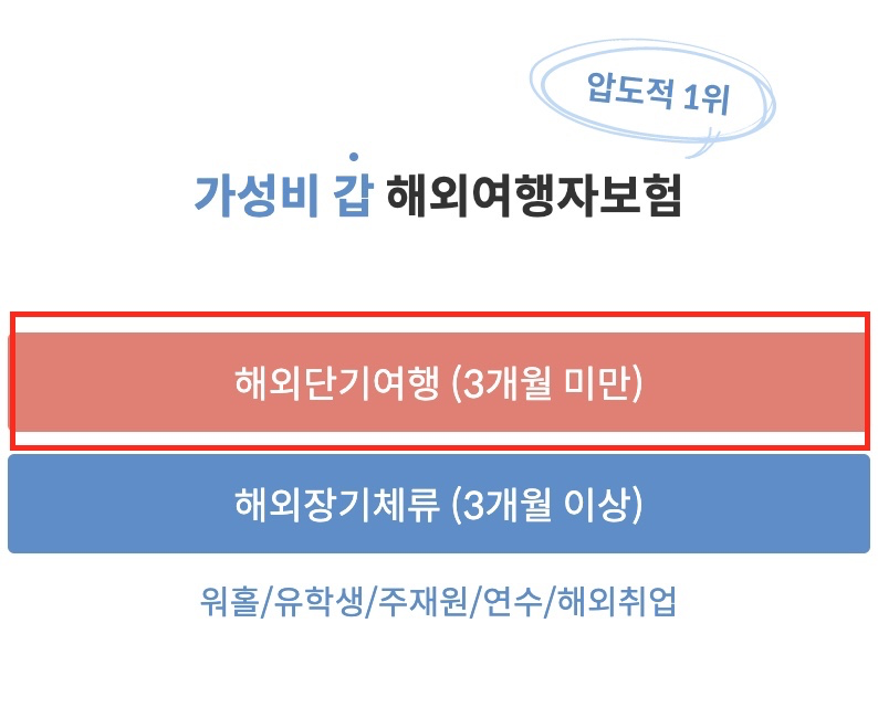 해외단기여행-여행자보험