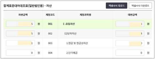 합계표준대차대조표-자산