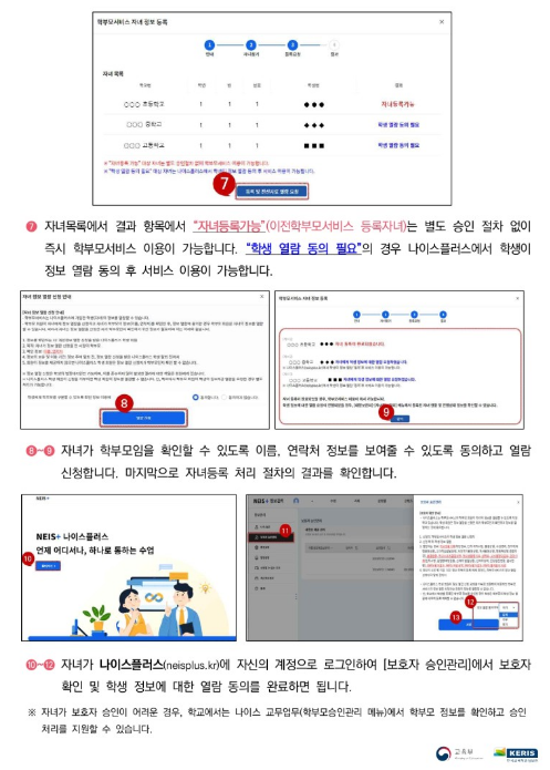 나이스 대국민 서비스 자녀 등록하기 2