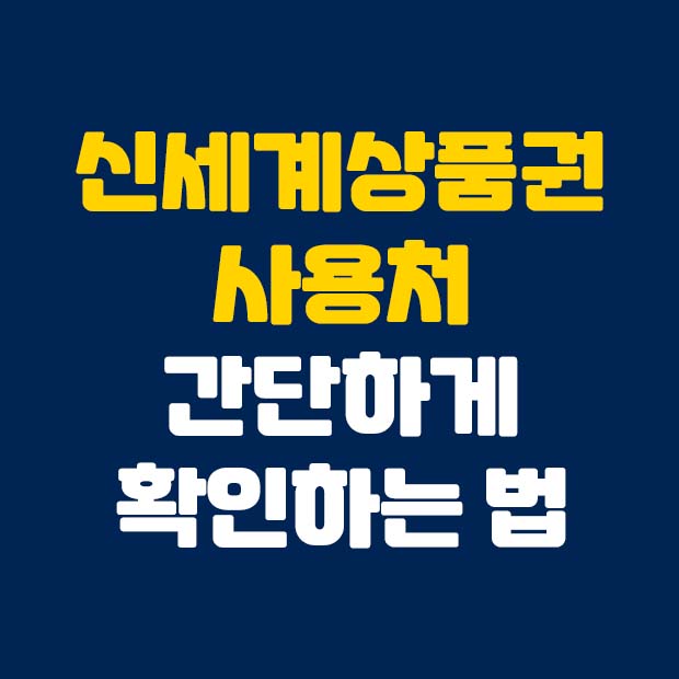  간단하게 확인하는 신세계 상품권 사용처