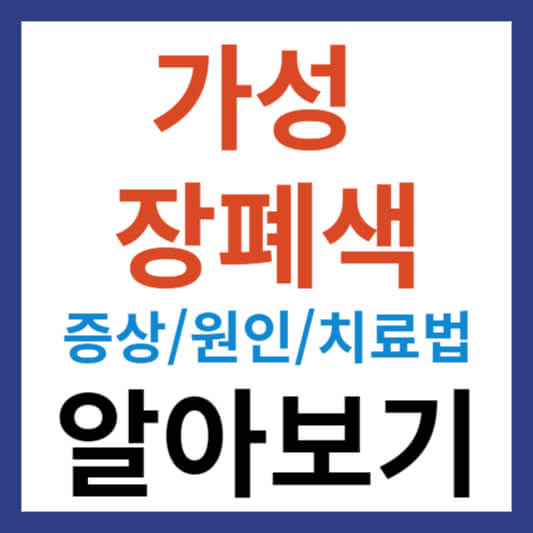 가성 장폐색 증상 및 장폐색 원인과 치료법 알아보기