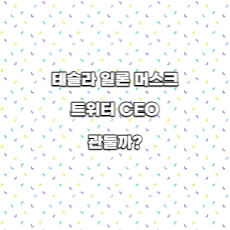  테슬라 일론 머스크, 트위터 CEO 관둘까?