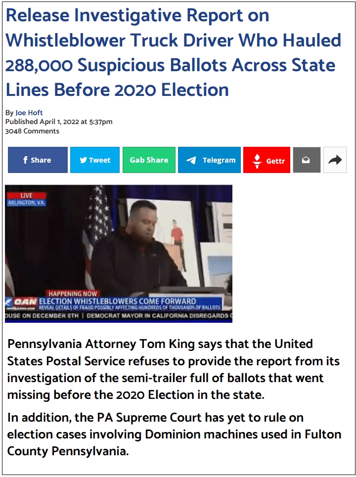  미 대선 부정투개표 조사 상황...한국도 지속적인 조사 유지해야 VIDEO: EXCLUSIVE: US Postal Service Refuses to Release Investigative Report on Whistleblower Truck Driver Who Hauled 288,000 Suspicious Ballots...