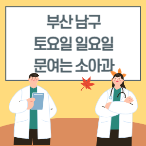 부산 남구 토요일 일요일 소아과 진료 병원 리스트