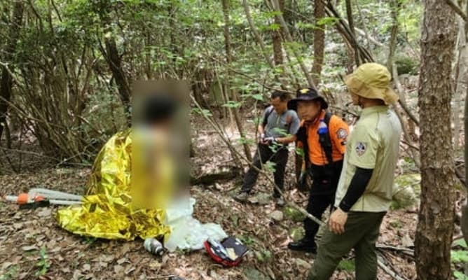  남해산악 길 잃은 30대 등산객 5일 만에 (구조)