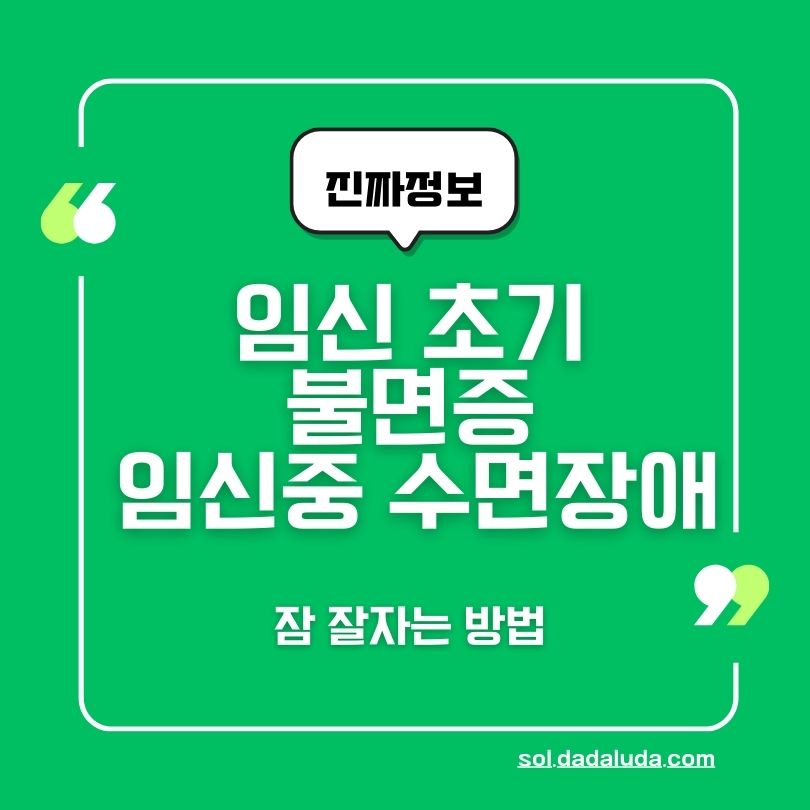 임신 초기 불면증 임신중 수면장애