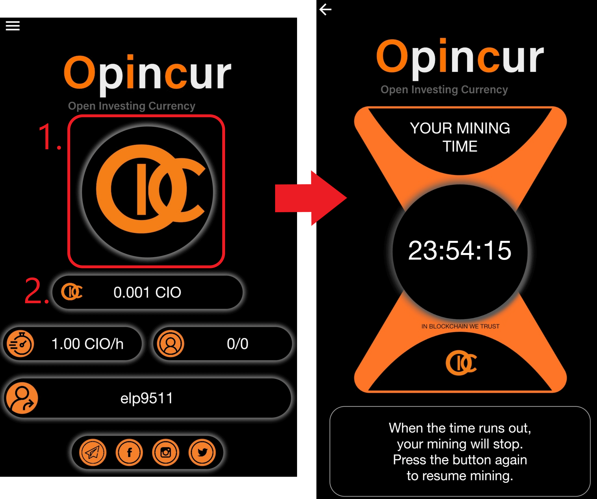 Opincur-채굴방법