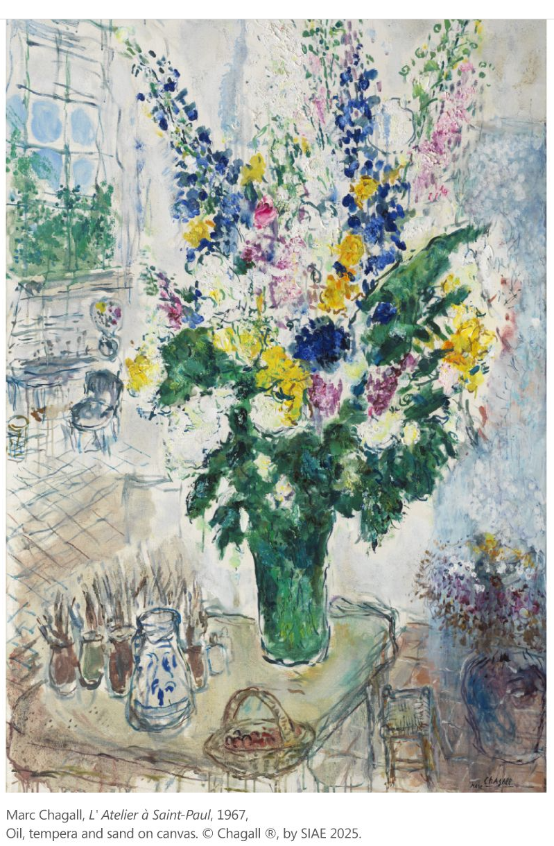 샤갈의 미공개 유화 꽃 (Flowers)