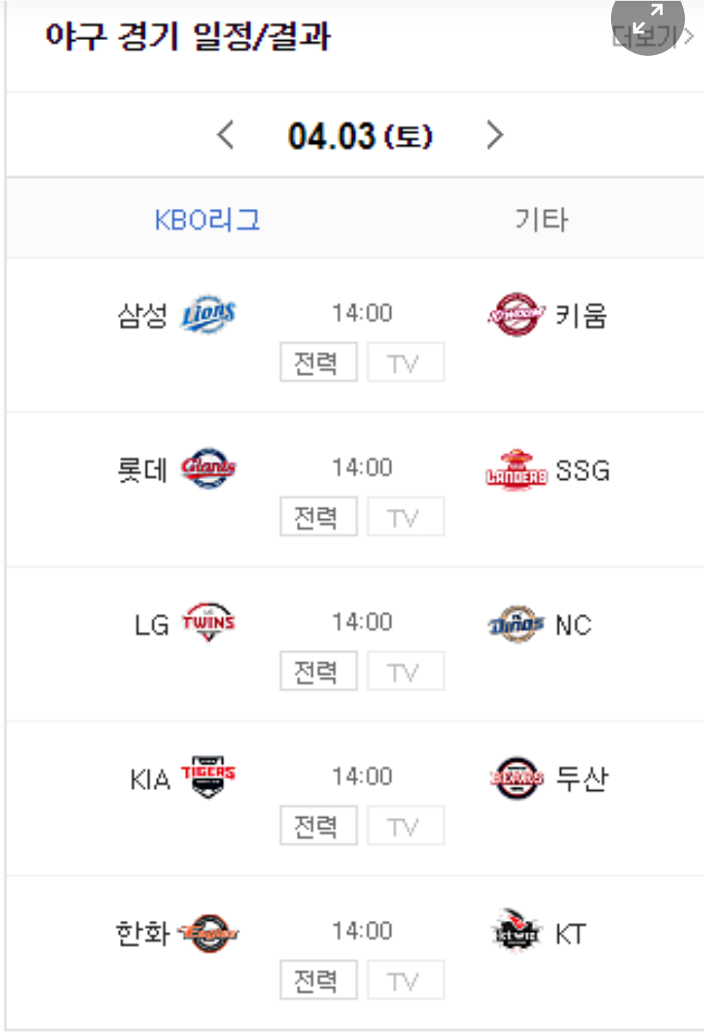  4월3일 2021프로야구 개막