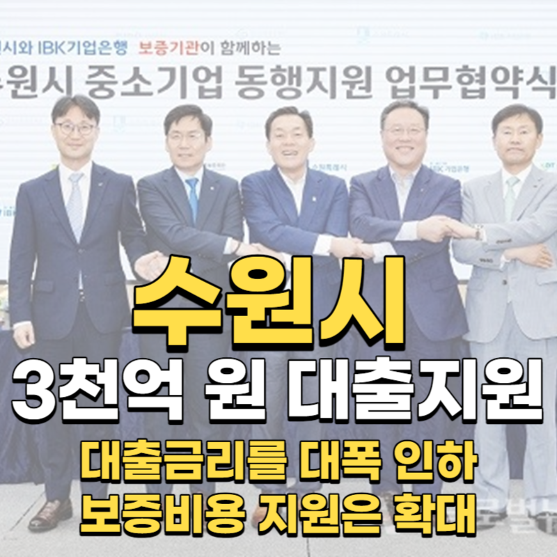  수원시 대출자금 지원 대출금리 대폭 인하 보증비용 지원 확대