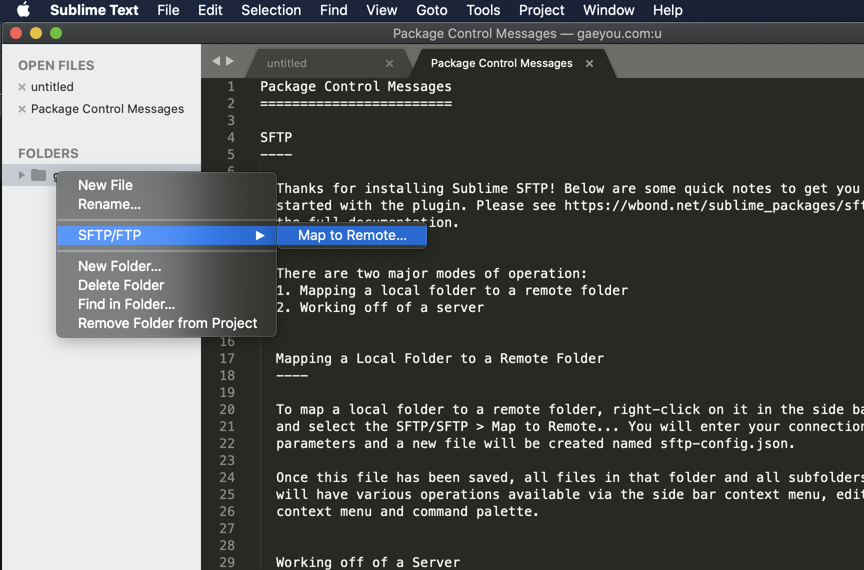 sublime text sftp package