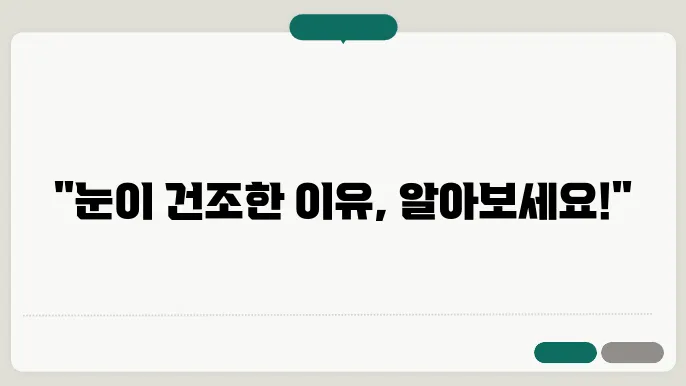 건성안 증후군(Dry Eye Syndrome)의 치료 방법