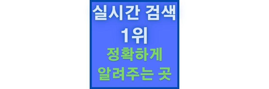  실시간 인기 검색어 1위 정확하게 알려주는곳