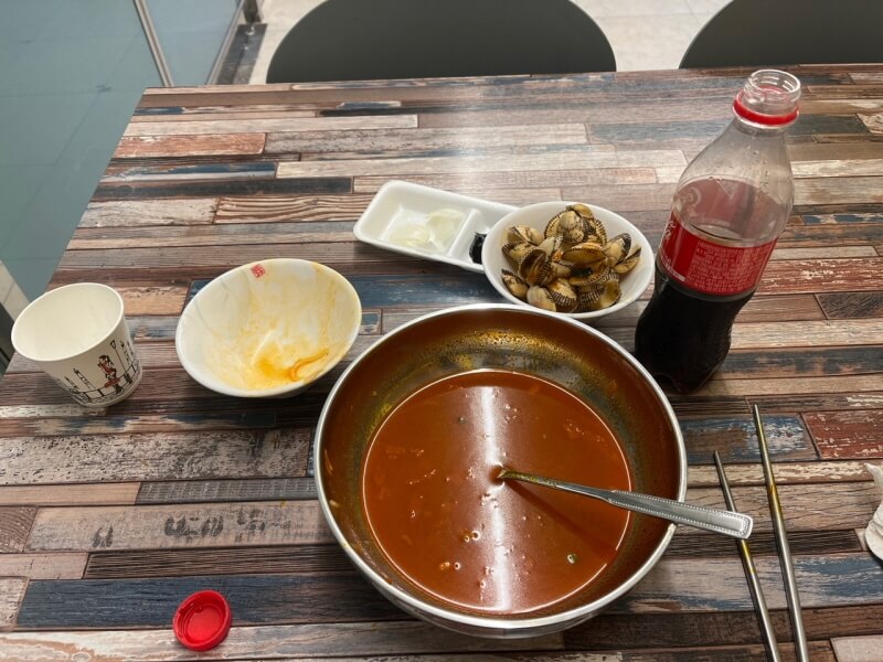 구미 옥계꼬막짬뽕, 결국 하나도 남기지 않고 다 먹어버림