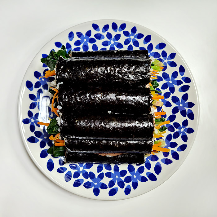 완성된 꼬마김밥 탑뷰