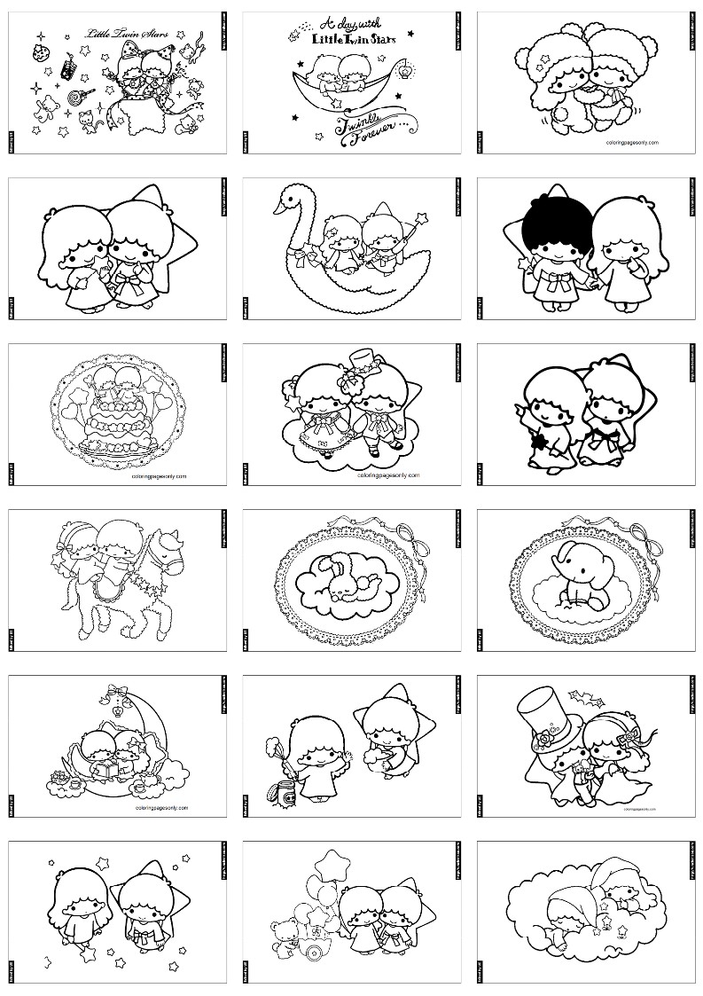 리틀트윈스타 색칠공부 산리오 도안