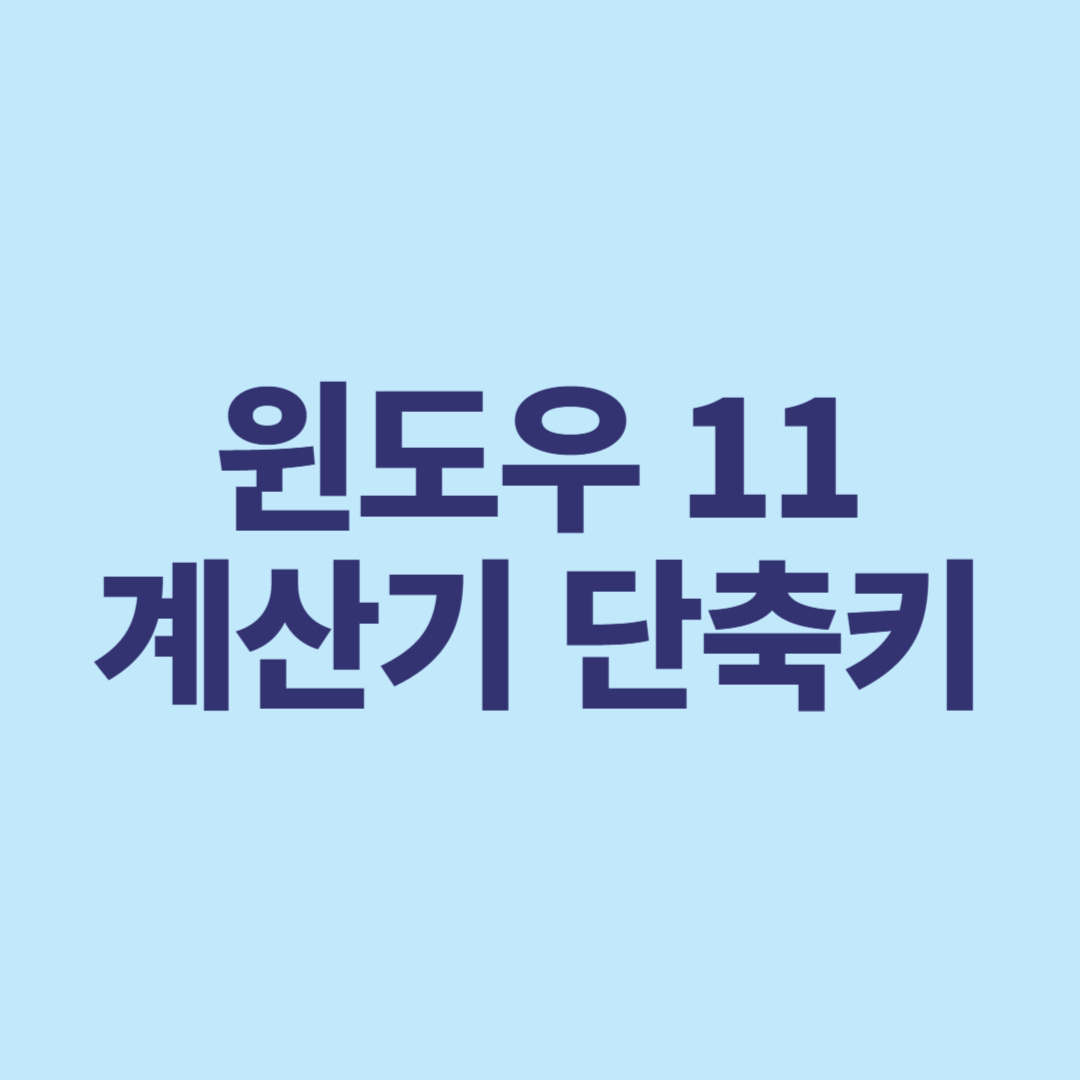 윈도우 11 계산기 단축키 정리, 더 빠르게 이용하는 방법