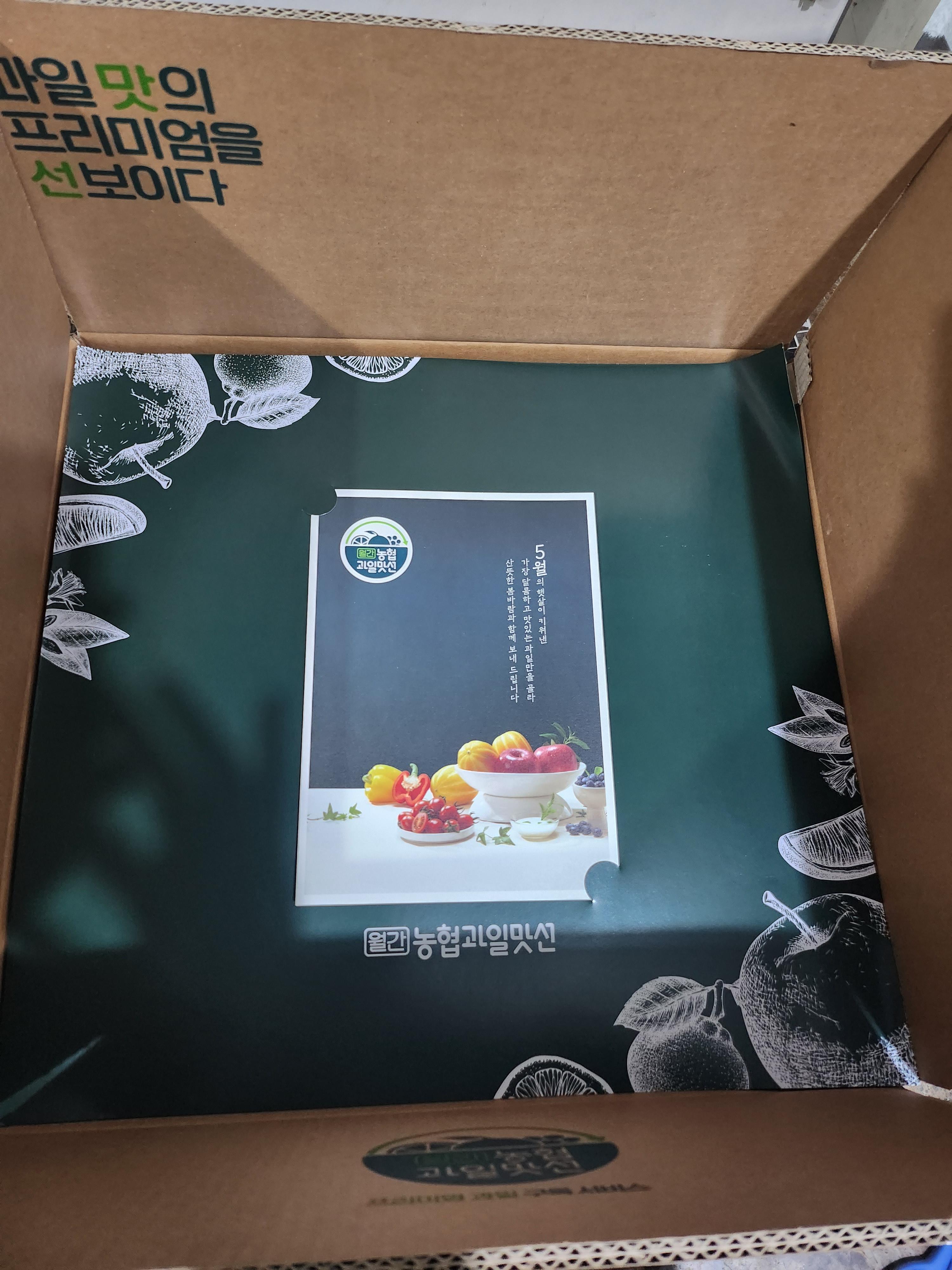 월간 농협 과일 맛선 당일배송된 5월 과일 상품 전용과일박스 상자에 안전하게 배송됨