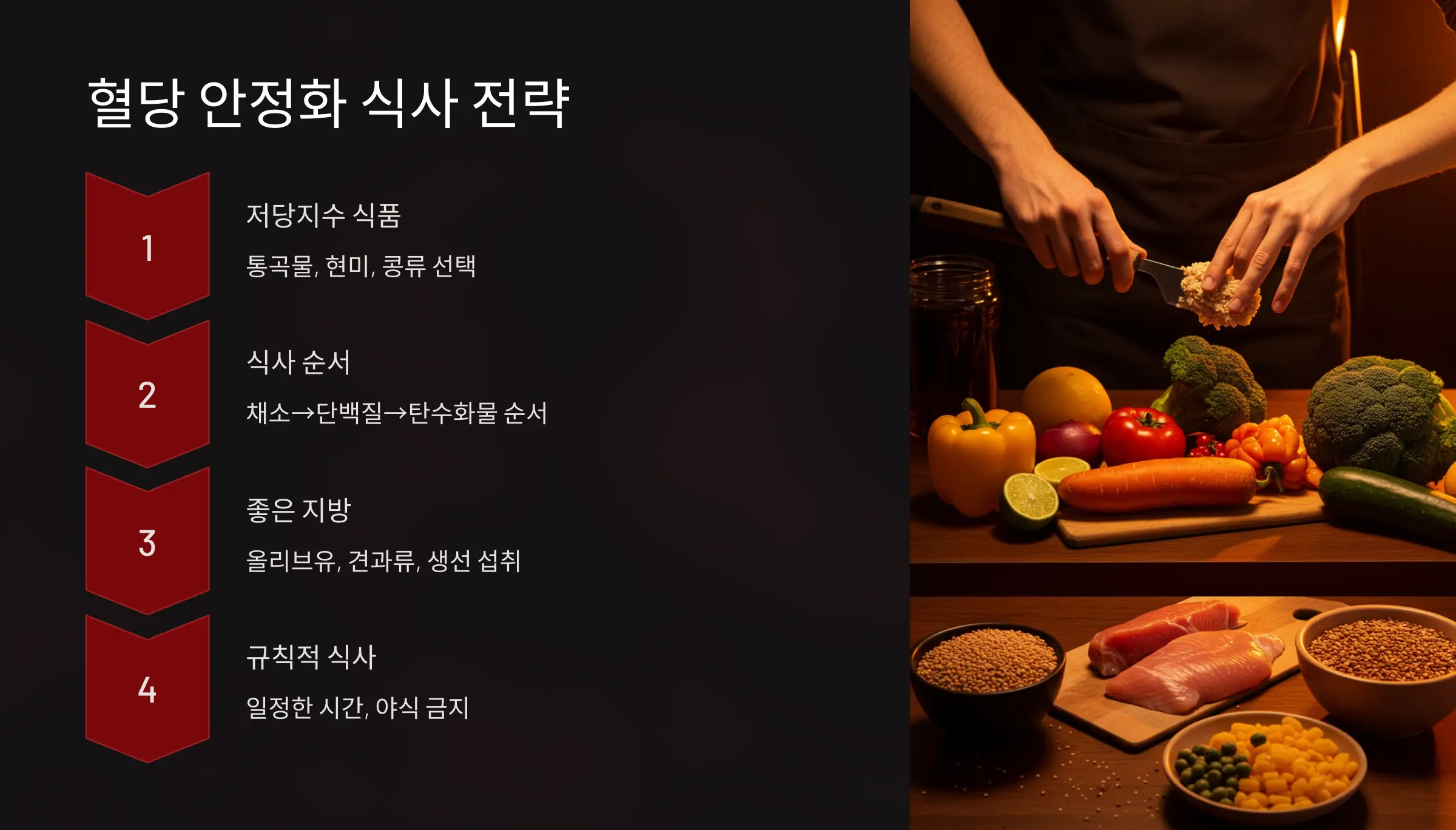 혈당 안정화를 위한 식사의 구성 전략
