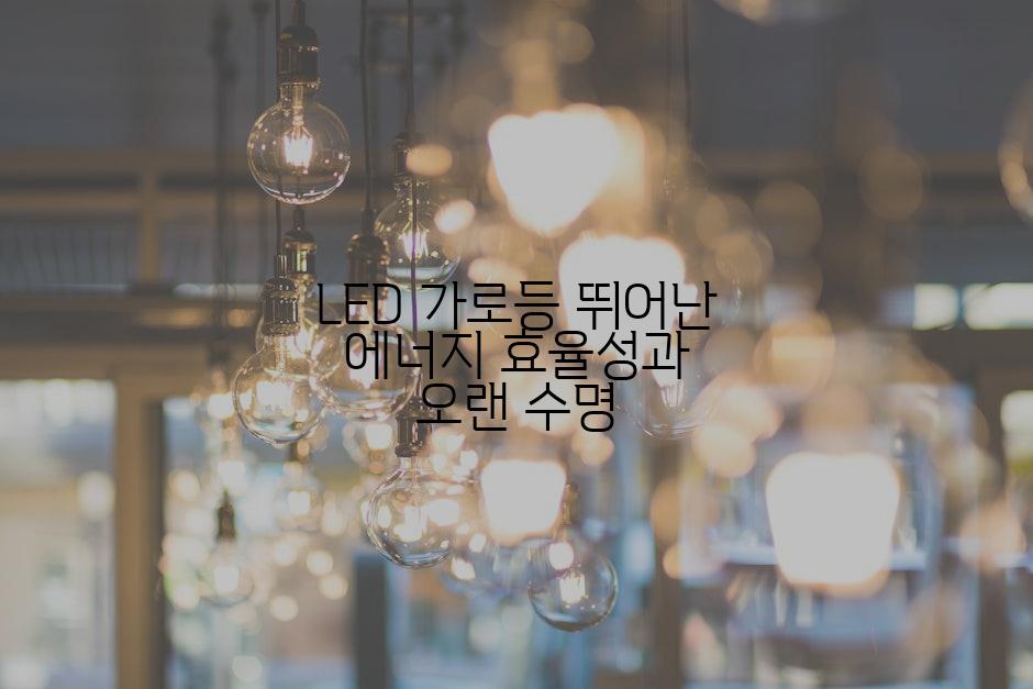 LED 가로등 뛰어난 에너지 효율성과 오랜 수명