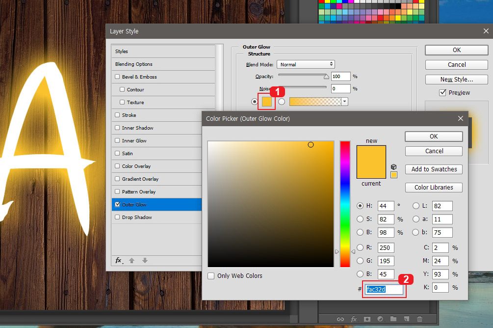 photoshop neonsign effect
