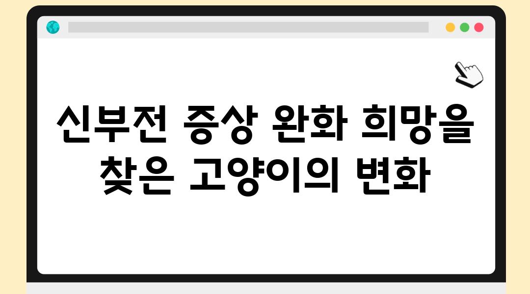 신부전 증상 완화 희망을 찾은 고양이의 변화