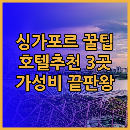 싱가포르 자유여행 꿀팁 공항 근처 호