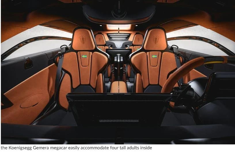 코닉세그&#44; 세계 최초 4인승 선바이저 윈도우 스포티 메가카 선보여 VIDEO: Koenigsegg debuts gemera&#44; the world&#39;s first 4-seater sporty megacar with sun visor windows