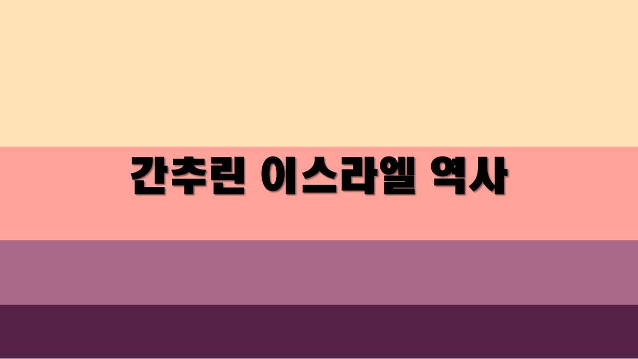  간추린 이스라엘 역사