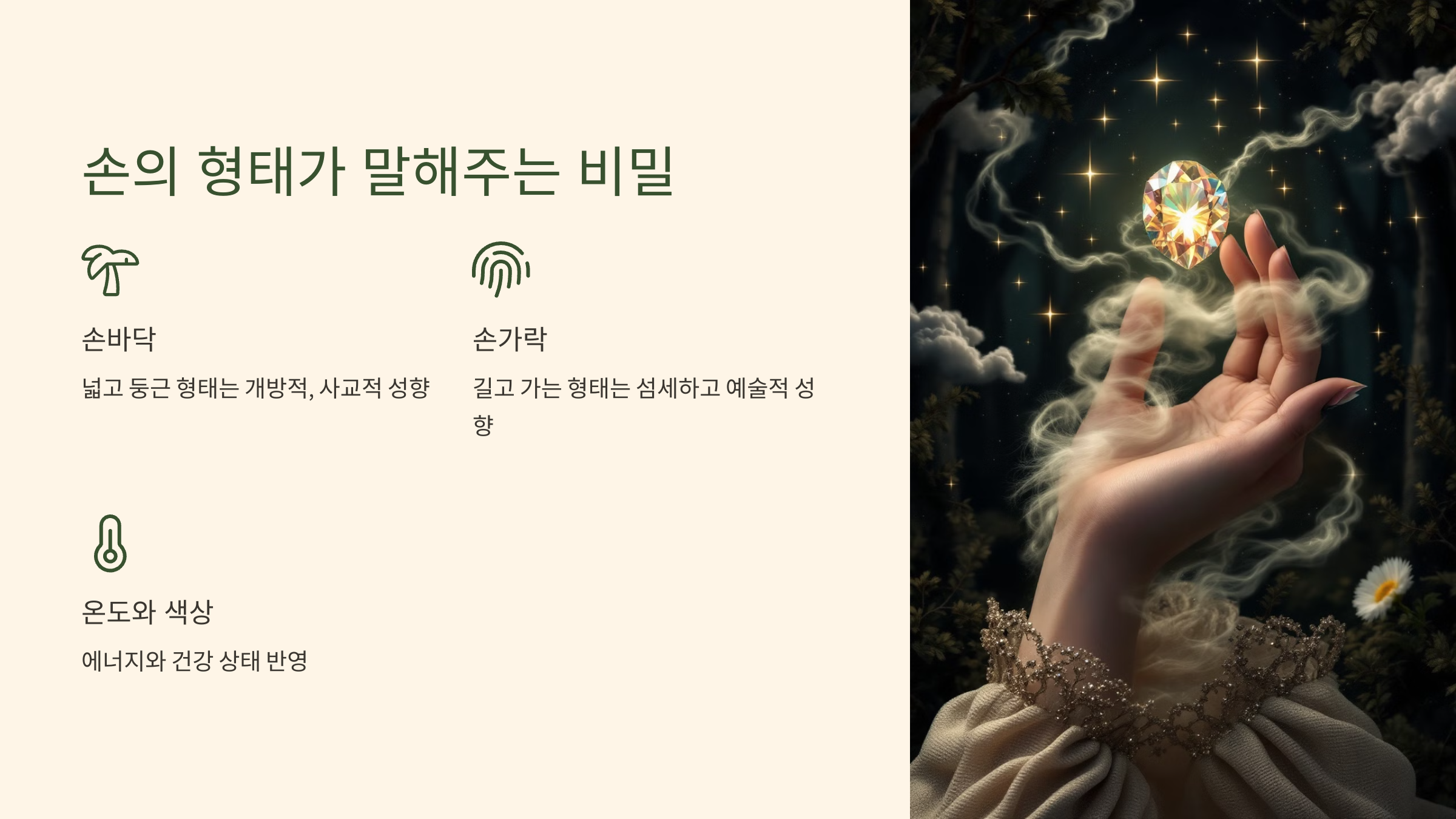 손의 형태가 말해주는 비밀