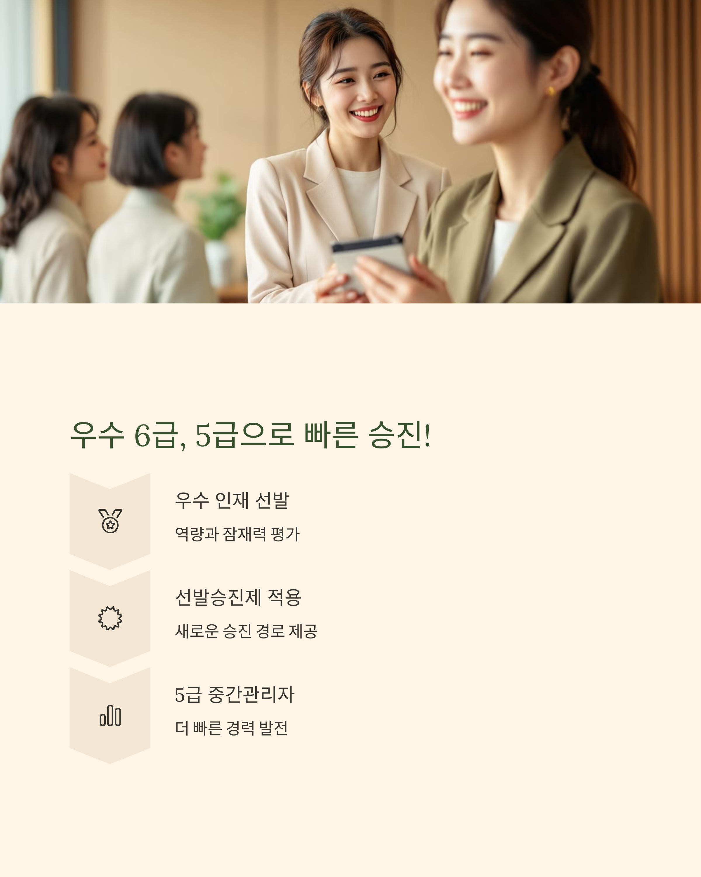 우수 6급, 5급으로 빠른 승진