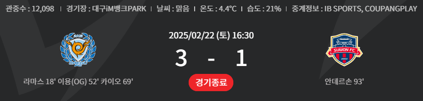 대구FCVS수원FC