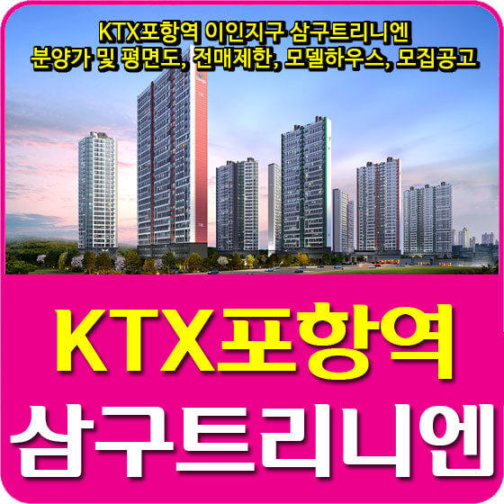  KTX포항역 이인지구 삼구트리니엔 분양가 및 평면도, 전매제한, 모델하우스, 모집공고 안내
