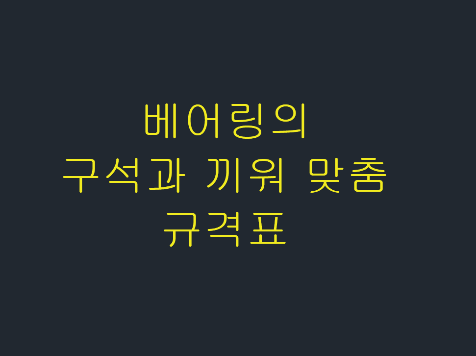  베어링의 구석과 끼워맞춤 규격