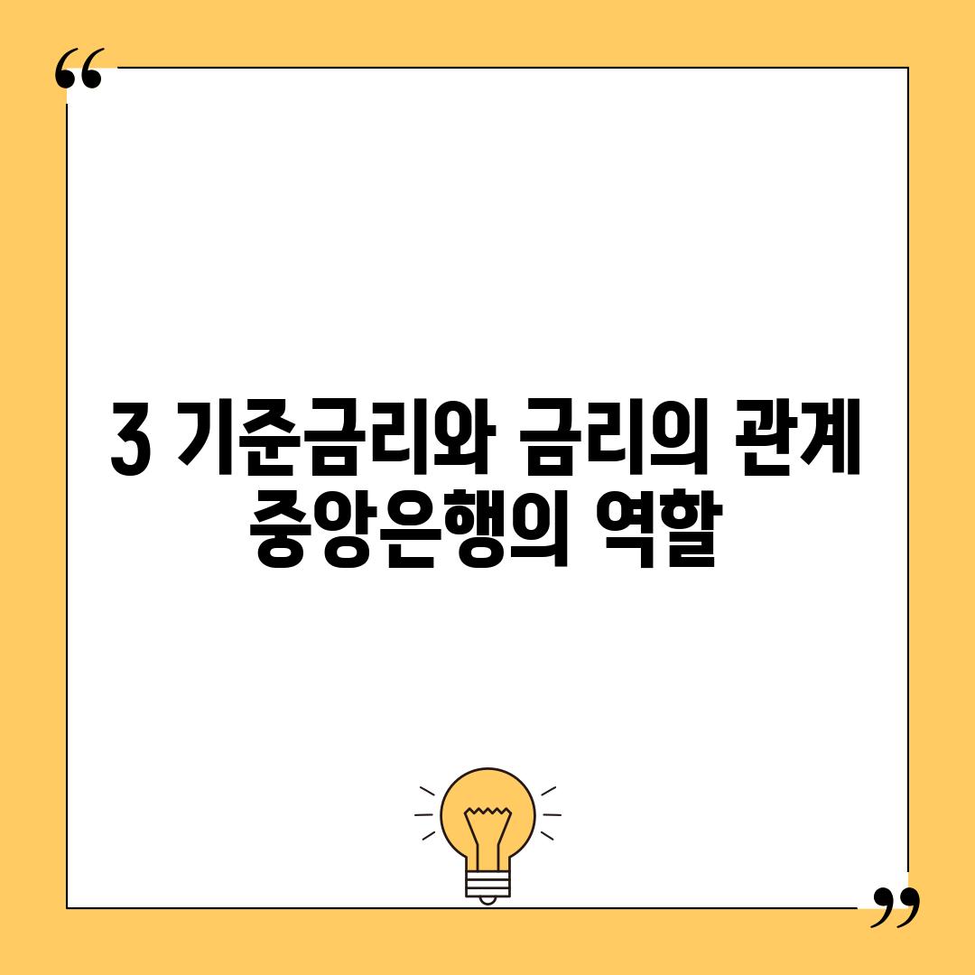 3. 기준금리와 금리의 관계 - 중앙은행의 역할