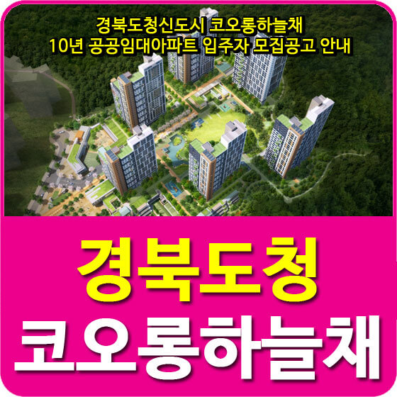  안동 경북도청신도시 코오롱하늘채 10년 공공임대아파트 입주자 모집공고 안내
