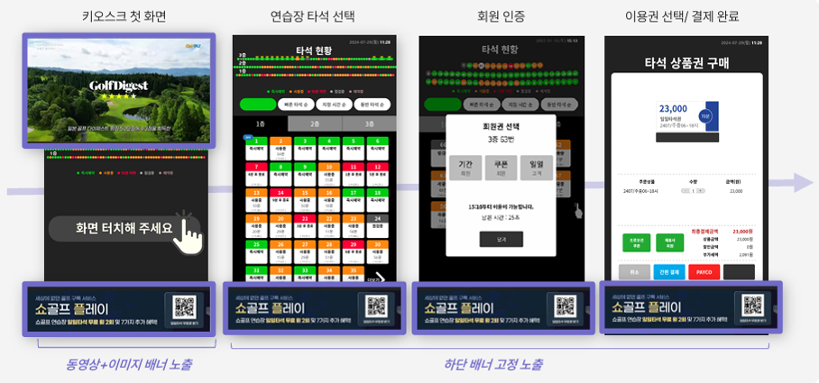 골프연습장 키오스크 광고 노출 방식