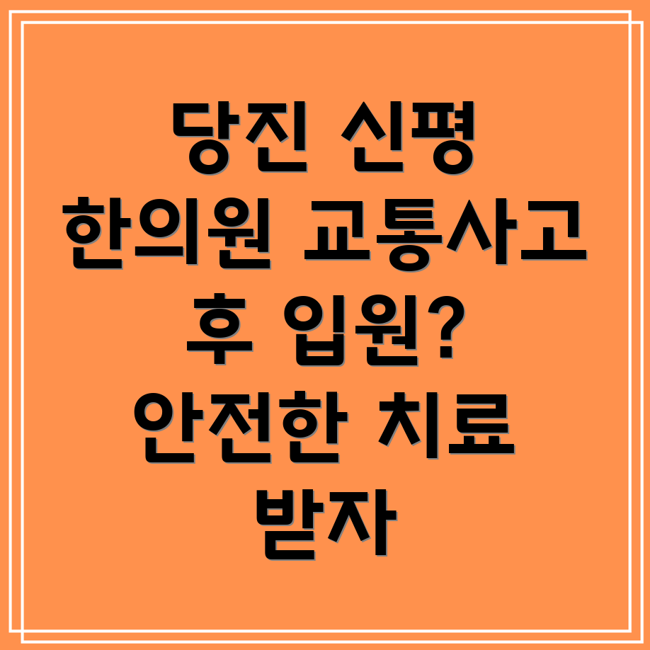 당진시 신평면 교통사고 한의원