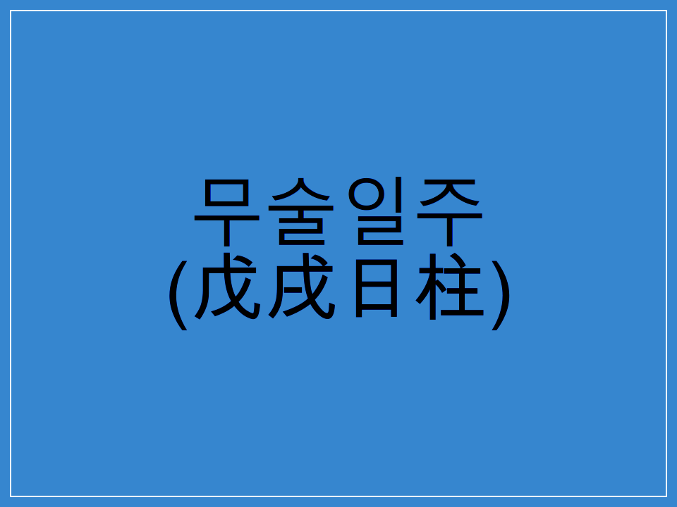  무술일주(戊戌日柱) 일주론 요약