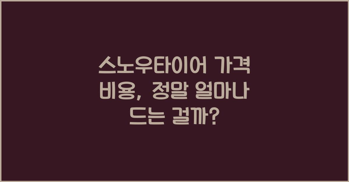 스노우타이어 가격 비용