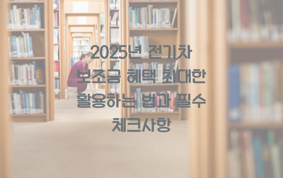 2025년 전기차 보조금 혜택 최대한 활용하는 법