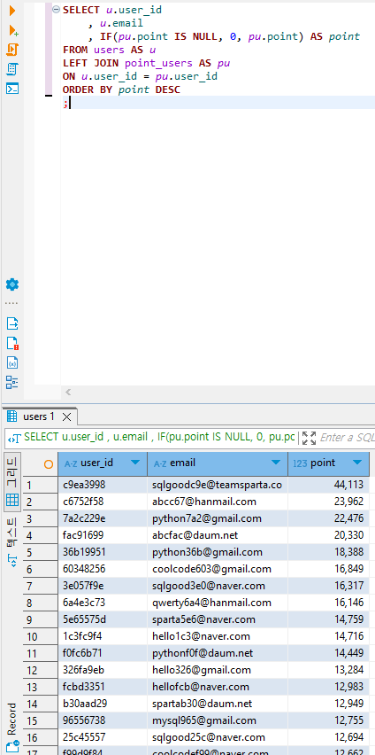 SQL 실전!(3) - 문제 풀이 - 결과 확인: SQL 실전!(3) - 문제 풀이 - 결과 확인: