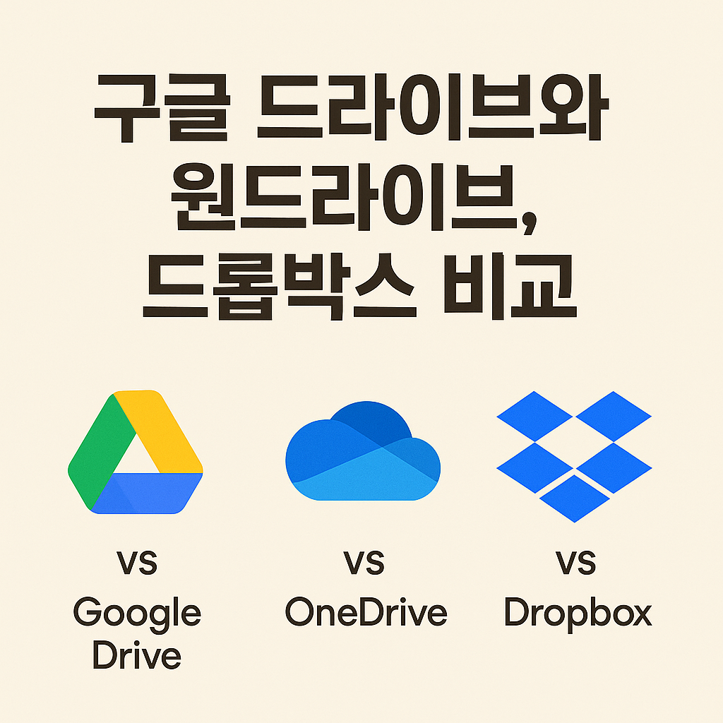 구글 드라이브 vs 원드라이브 vs 드롭박스|클라우드 스토리지 비교 및 추천