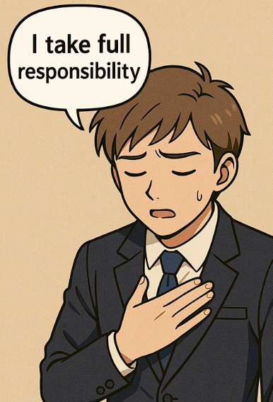 전적으로 제 책임입니다 / I take full responsibility.