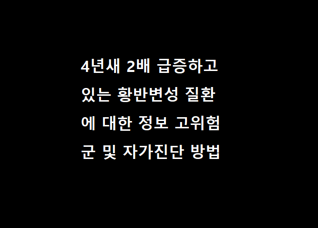 4년새 2배 급증하고 있는 황반변성 질환에 대한 정보 고위험군 및 자가진단 방법