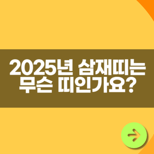 2025년 삼재띠는 무슨 띠인가요?