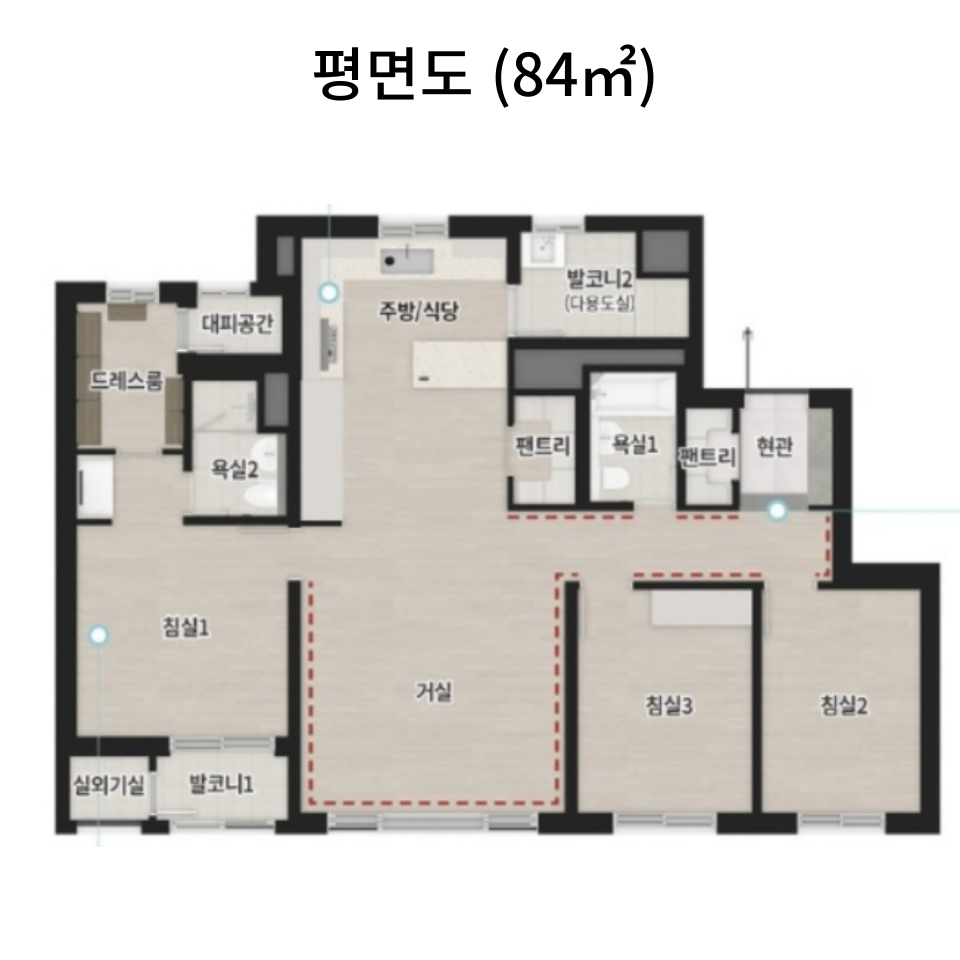 더샵 당리 센트리체 평면도 84타입