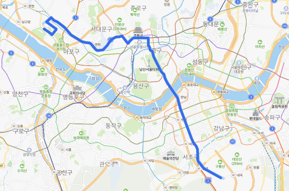  [서울] 470번 버스 시간표,  노선 정보 : 연세대학교, 이대, 서울백병원, 순천향대병원, 강남역