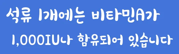 석류 1개에는 비타민A가 1,000IU나 함유되어 있습니다